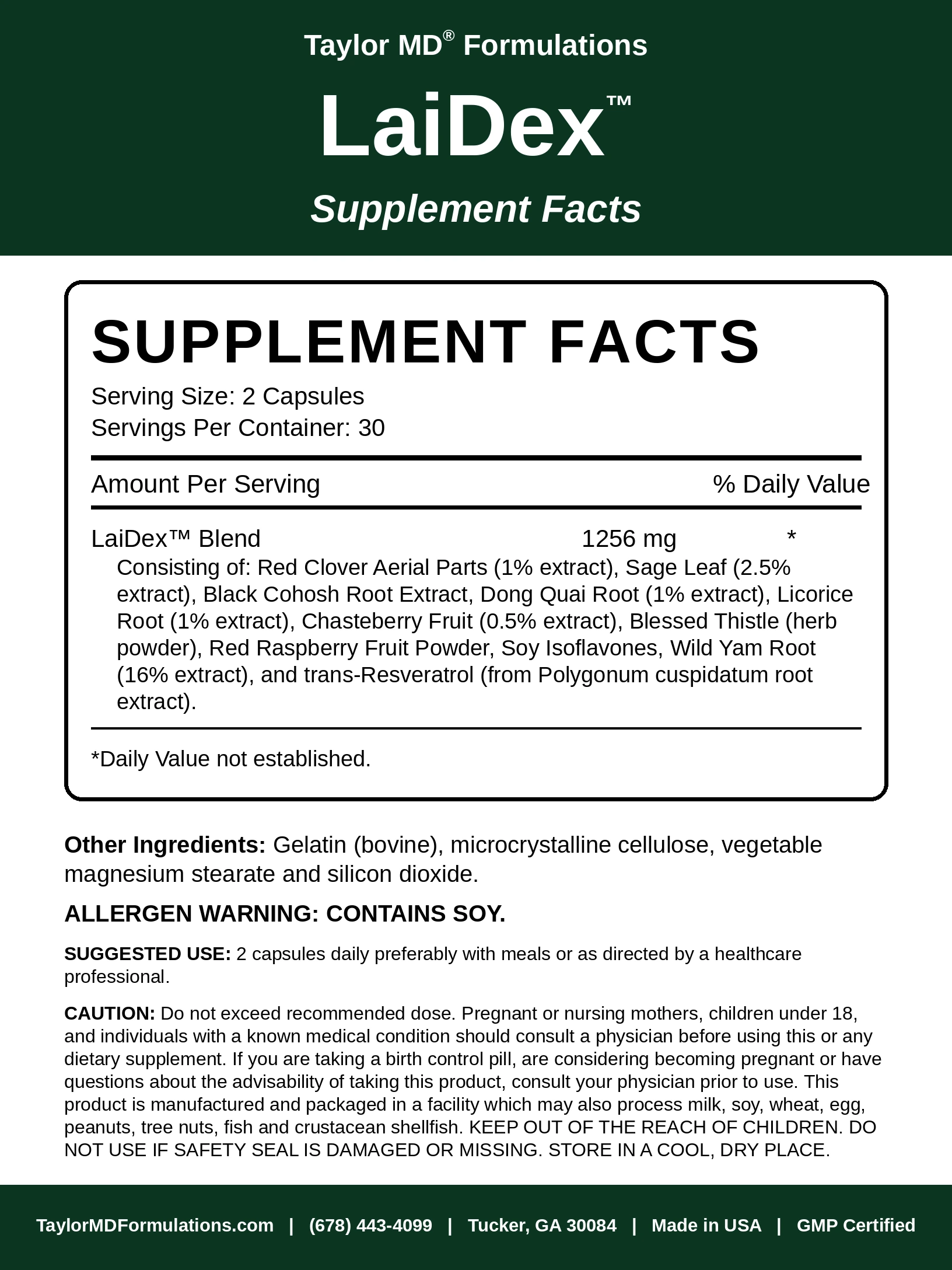 LaiDex™ — supplement facts
