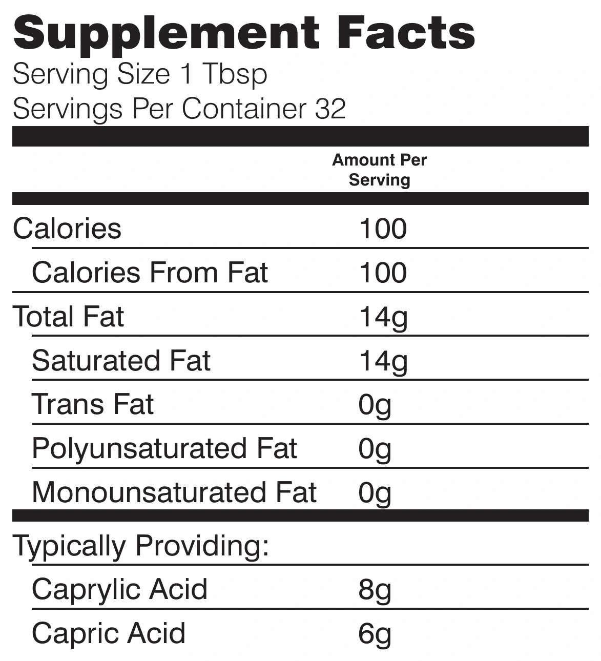 MCT Oil Rx™ — supplement facts